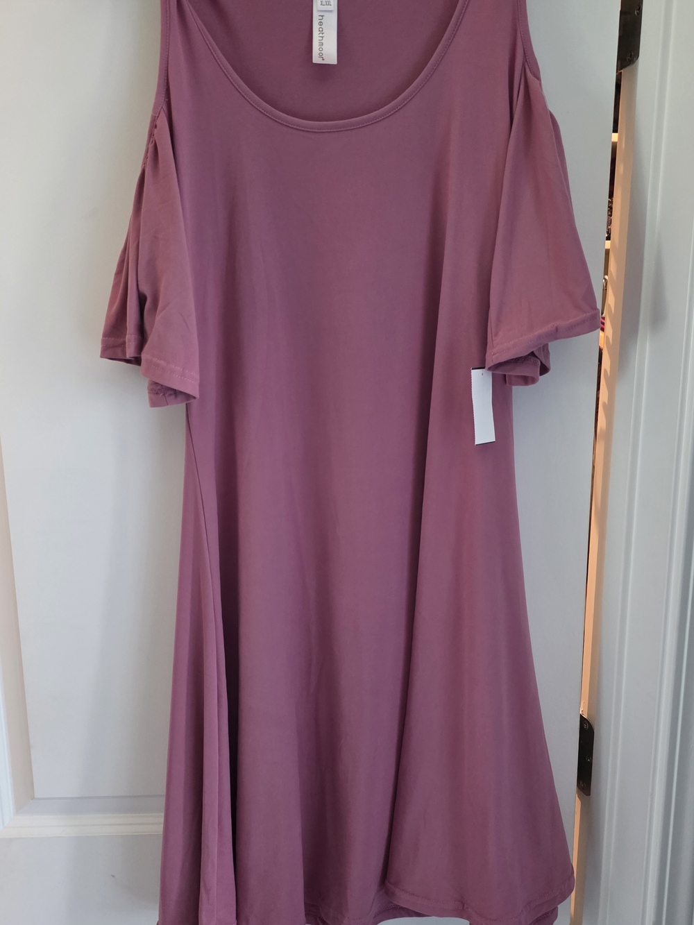Heath Ceramics Mauve Cold-Shoulder Midi Dress